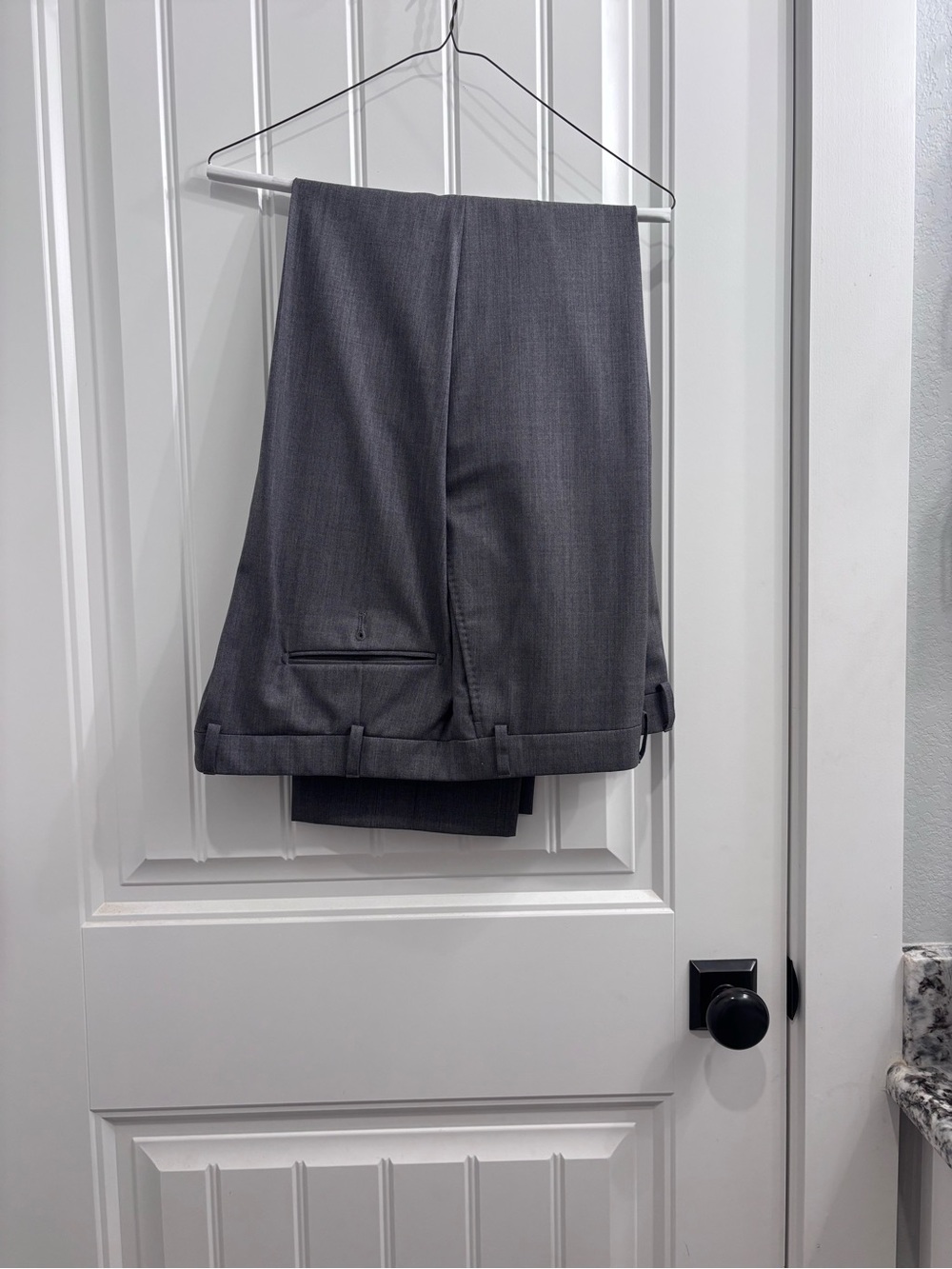 Hart Schaffner Marx Gray Dress Trousers with Blue Lined Interior